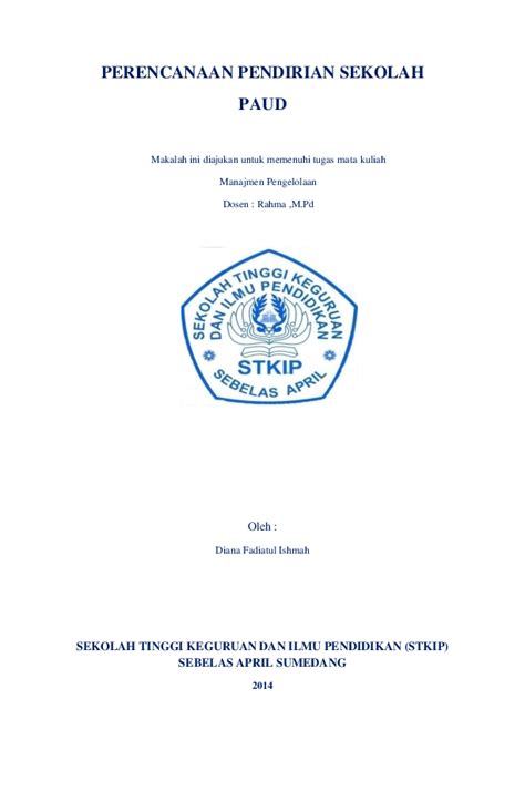 Contoh Proposal Pendirian Paud Coretan