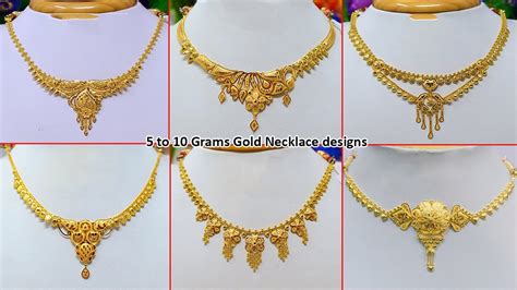 Latest Gold Necklace Designs From 5 To 10 Grams With Weight And Price