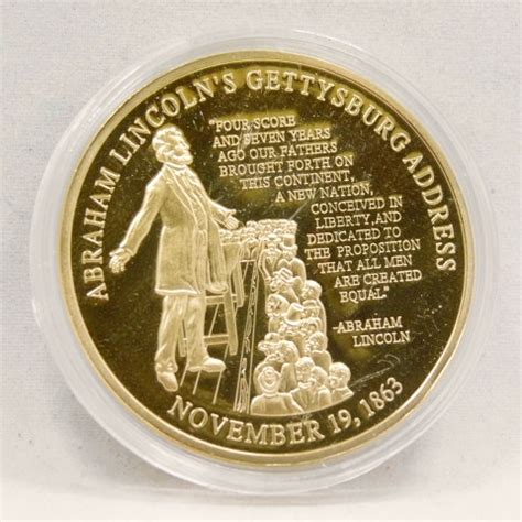 24K Gold Layered Abraham Lincoln Life And Legacy Gettysburg Address