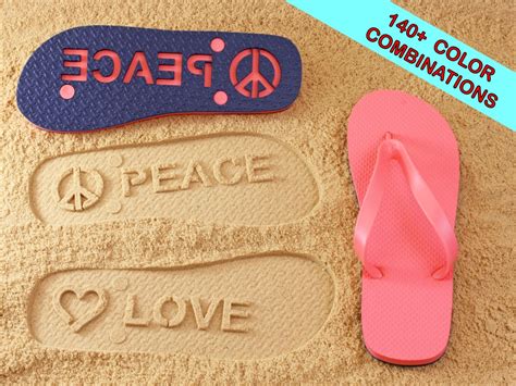 Peace Love Flip Flops Sand Imprint Available In 140 Color