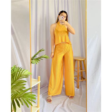 Olivia Pleated Coordinates Terno Pants Square Pants Fashion Terno Casual Terno Shopee