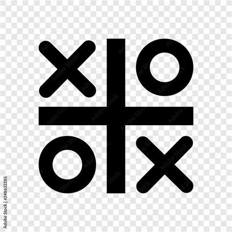 Tic Tac Toe Icon Vector On Transparent Grid Stock Vector Adobe Stock