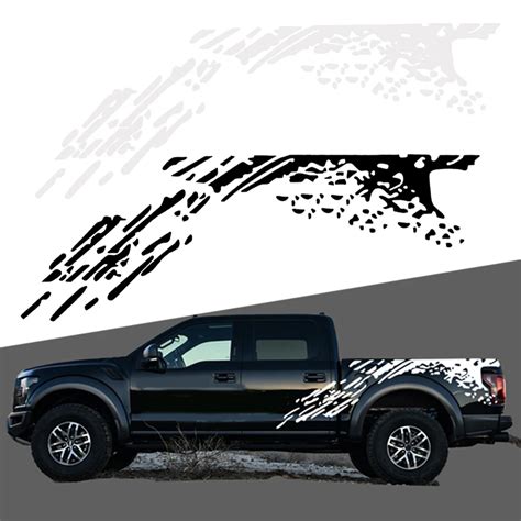 Dwcx Vinyl Car Truck Pickup Side Bed Mud Splash Decal Sticker Kit Fit