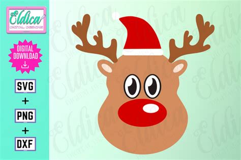 Reindeer Face Svg Cute Reindeer Svg Graphic By Eldica Digital Designs · Creative Fabrica