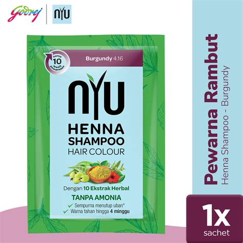 Jual Nyu Henna Shampoo Hair Colour Burgundy Sampo Pewarna Rambut