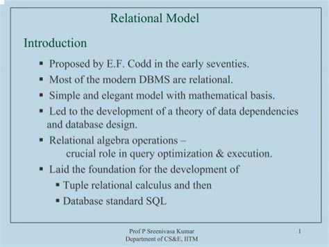 relational model introduction  courses