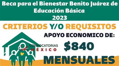 Beca para el Bienestar Benito Juárez de Educación Básica 2023