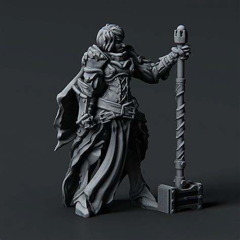 Female Paladin Knight Premium 3d Printed Fantasy Tabletop Etsy