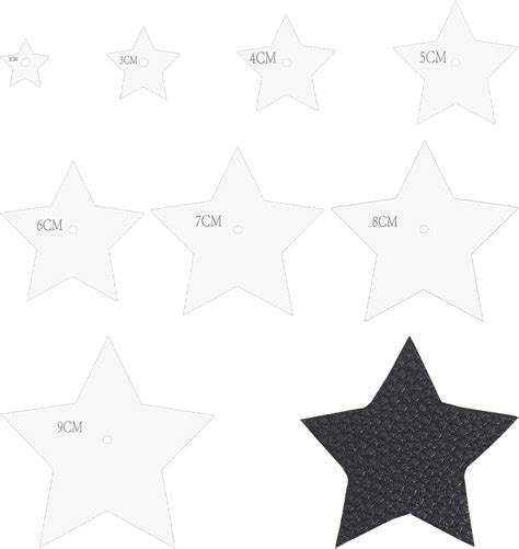 8 Pcs Acrylic Sashiko Stencils 8 Sizes Star Stencils Star Quilting