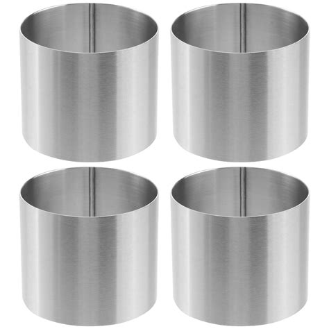 4pcs 6 6 5cm Circular Stainless Steel Mousse Ring Cake Cookie Baking