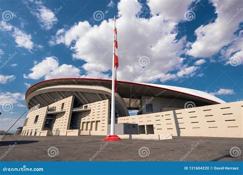 Wanda Metropolitano Stadium in Madrid, Spain. Wanda Metropolitano is the New Stadium of Atletico ...