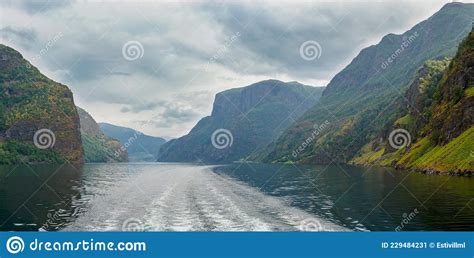 Views From Naeroyfjord Boat Cruise In Norway Stock Image Image Of