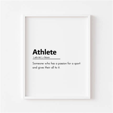 Athlete Definition, Athlete Quotes, Athlete Gift, Athlete Poster, Gym ...