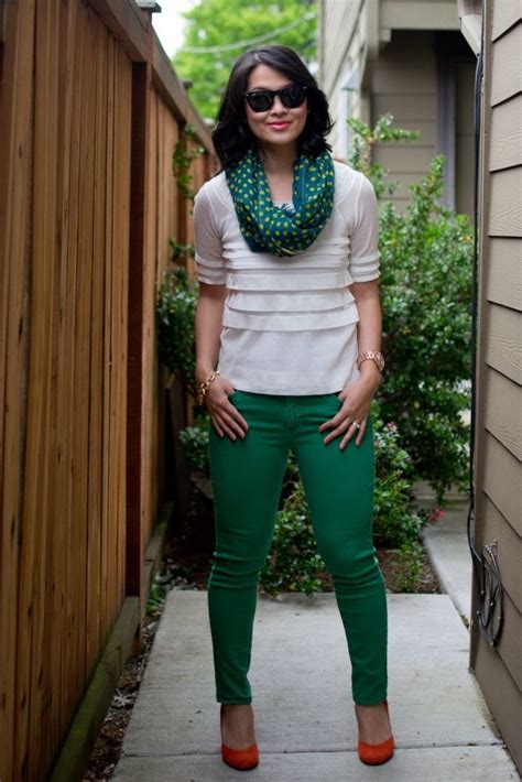 Greens Sheer White Tiers Green Trousers Outfit Green Pants Outfit