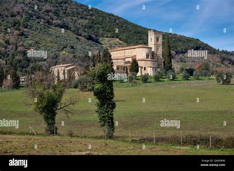 Outside View Of Abbazia Di Santantimo Abbey Abbazia Di Sant Antimo