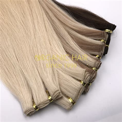 Custom Blonde Hand Tied Weft For Summer H Organic Hair