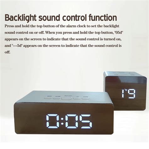 Led Mirror Alarm Clock Digital Snooze Table Clock Wake Up Temperature