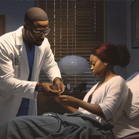 Premium Photo African American Male Doctor Examining Female Patient