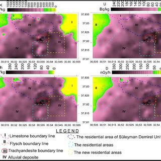 Maps Showing The Distribution Of Activity Concentrations And Dose Ratio