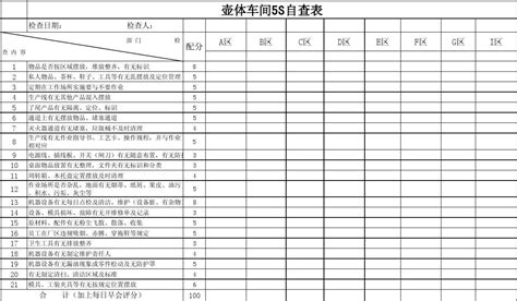 5s检查评分表word文档在线阅读与下载免费文档