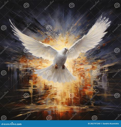 Holy Spirit Like White Dove Generative Ai Stock Illustration