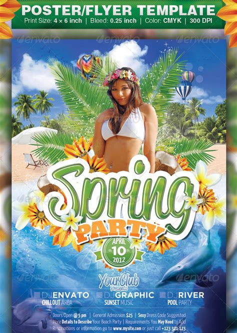 Cool Spring And Summer Break Party Flyer Designs Entheosweb