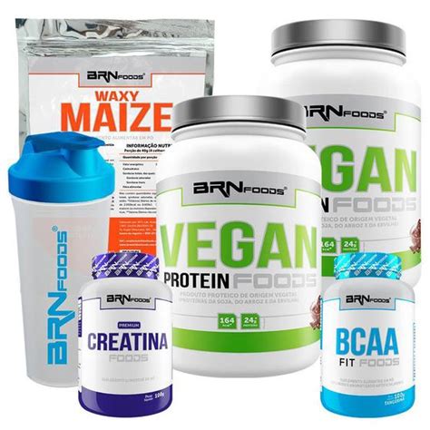 KIT VEGANO 2x Vegan Protein 500g Waxy Maize 800g BCAA 100g