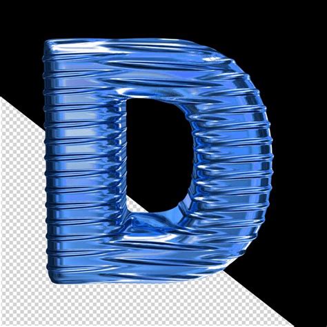 Símbolo azul 3d letra horizontal nervurada d PSD Premium