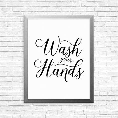 Printable Art Wash Your Hands Bathroom Wall Art Bathroom Art