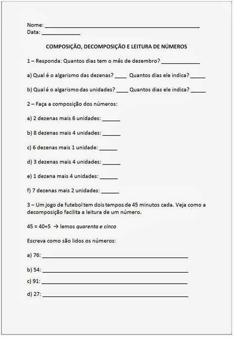 Composição E Decomposição 2 Ano - Atividade De Composição E Decomposição 2 Ano - NAZAEDU