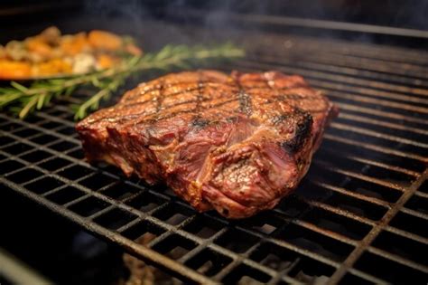 Premium Photo Porterhouse Steak On A Grill At A Rooftop Party