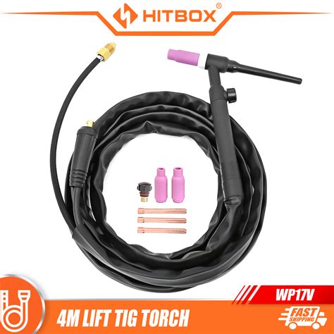 ידית ריתוך טיג HITBOX TIG Gas Burner Welding Torch WP17V 13ft 4M 10