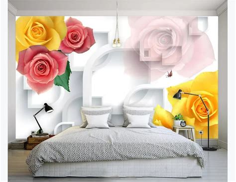 Custom 3d Rose Flower Wallpaper Hd Modern Style Mural For Living Room