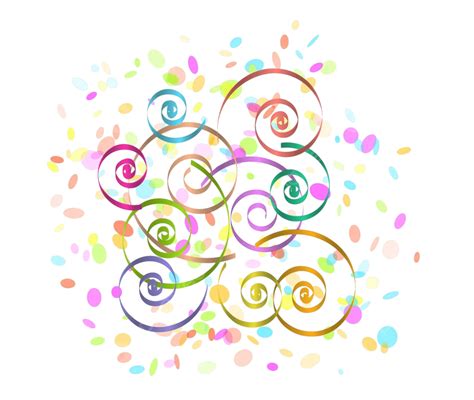 Confetti And Spirals Congratulation Birthday Background Vector