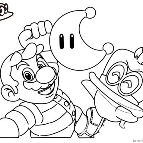 Funny Super Mario Odyssey Coloring Pages Clipart - Free Printable ...