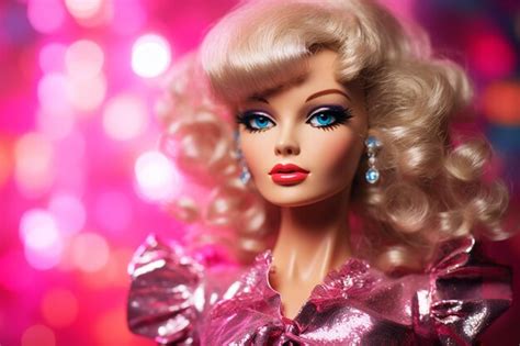 Premium AI Image | Barbie cute disco plastic doll portrait