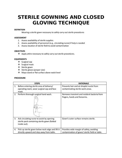 Sterile Gowning And Closed Gloving Technique Sterile Gowning And