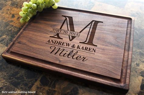 Personalized Monogram Engraved Cutting Board Wedding Etsy