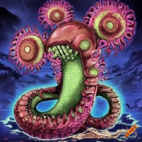 Yu Gi Oh Card Art Style Kraken Drosera