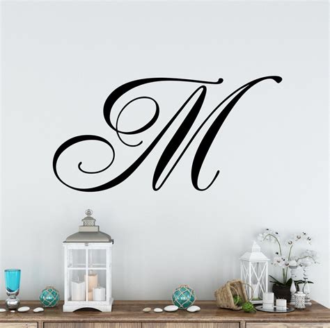 Initial Wall Decal Monogram Large 22 Wall Decal Single Vinyl Letter Removable Wall Decal Vinyl