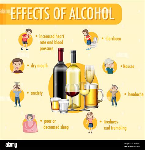 Effects Of Alcohol Information Infographic Illustration Stock Vector Image And Art Alamy