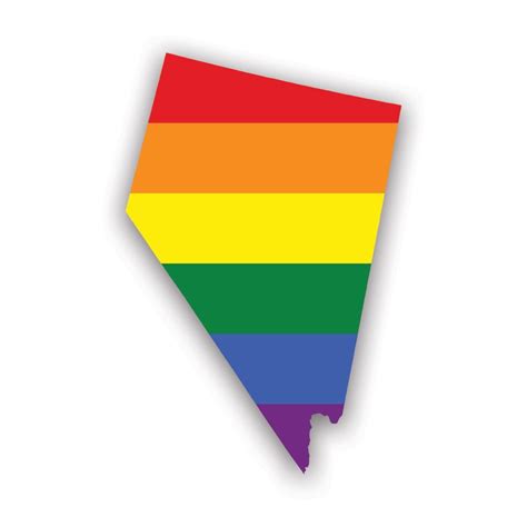 Nevada State Shaped Gay Pride Rainbow Flag Sticker Decal Self