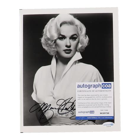 Mamie Van Doren Signed X Photo Acoa Pristine Auction