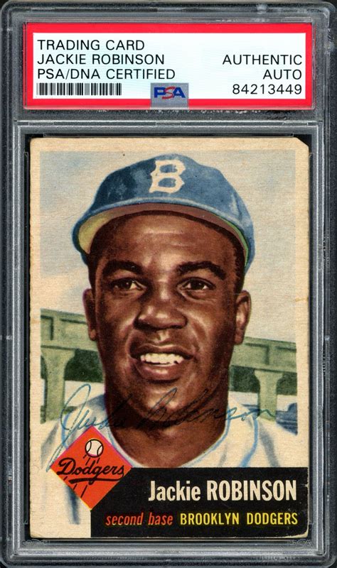 Jackie Robinson Autographed Signed 1953 Topps Card #1 Brooklyn Dodgers ...