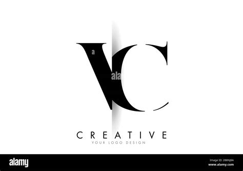 Vc V C Letter Logo Design With Creative Shadow Cut Vector Illustration