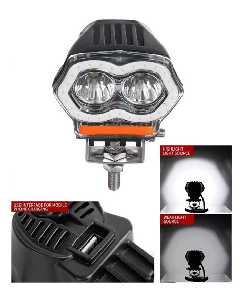 Ripley FOCO LED NEBLINERO OJO DE ANGEL CARGADOR USB MOTO AUTO 20W