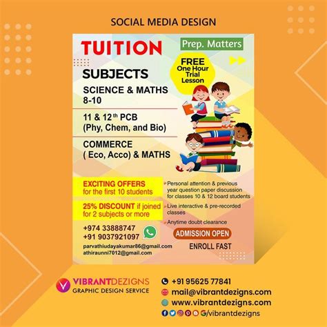 Tuition Poster Design For Design Work Contact Us At 9562577841 Tuition Poster Design Tuition