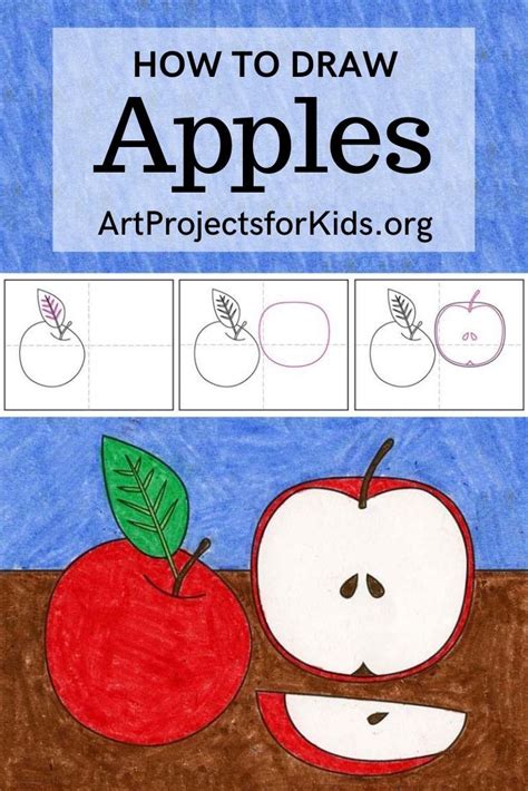 Easy How To Draw An Apple Tutorial And Apple Coloring Page Apple Art