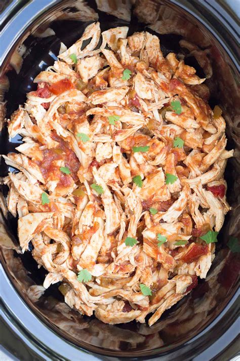 3 Ingredient Slow Cooker Taco Chicken Kristines Kitchen