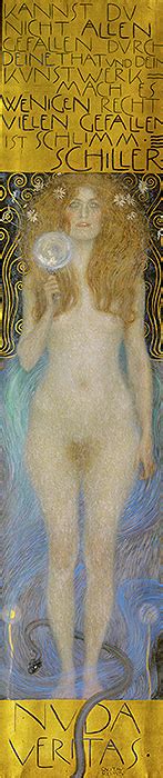 Nude Veritas Klimt Painting Reproduction Topofart